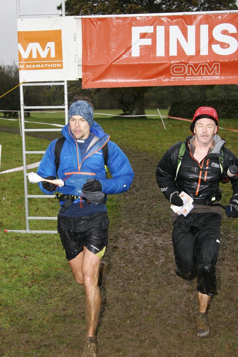 Charlie & Richard Evans finishing the 2012 Howgills Elite Course at the OMM
