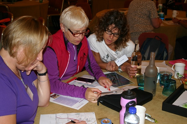 Nordic Walking Instructors getting to grips with simple map exercises