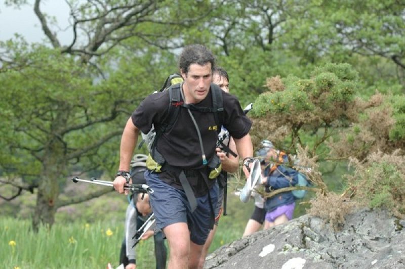 Gareth running with poles